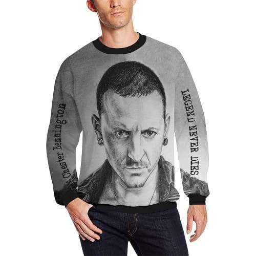 Linkin Park Bennington Hoodies - Pullover Grey 3D Hoodie - Image 5