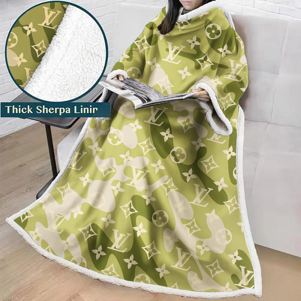3D Digital Flower Printed Blanket With Sleeves-Cute Cartoon Blanket Robe - Image 22