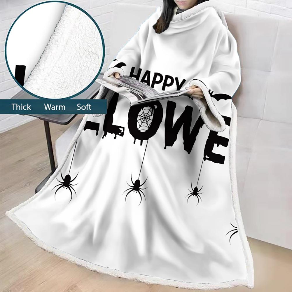 3D Digital Printed Blanket With Sleeves-Blanket Robe Halloween Party - Image 8