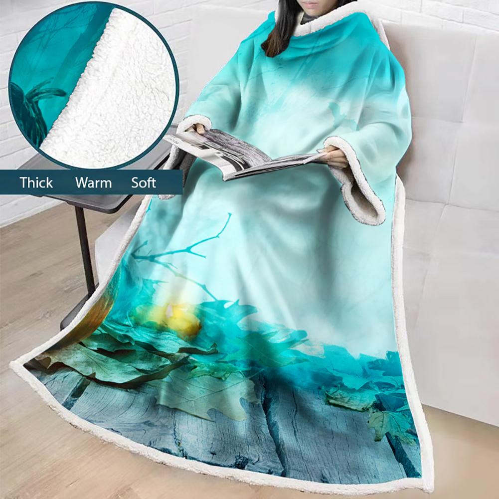 3D Digital Printed Blanket With Sleeves-Blanket Robe Halloween Party - Image 12