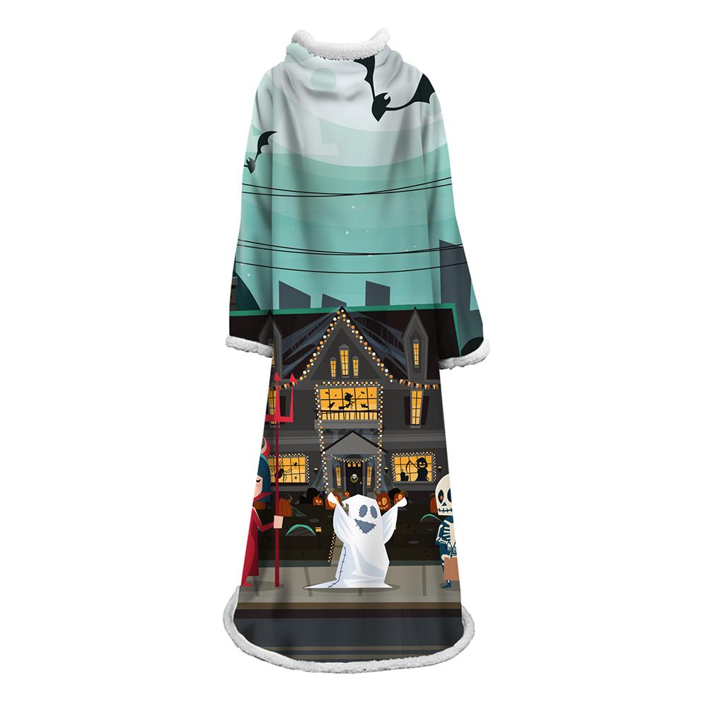 3D Digital Printed Blanket With Sleeves-Blanket Robe Halloween Party - Image 13