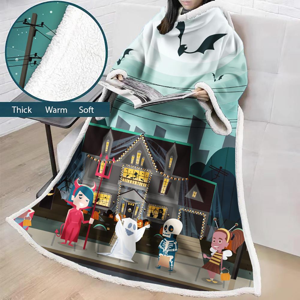 3D Digital Printed Blanket With Sleeves-Blanket Robe Halloween Party - Image 14