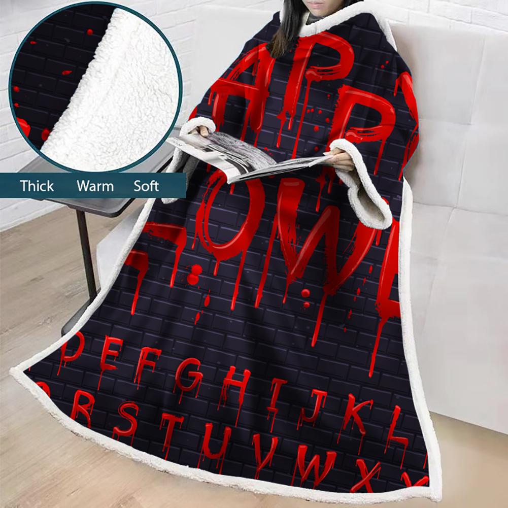 3D Digital Printed Blanket With Sleeves-Blanket Robe Halloween Party - Image 30
