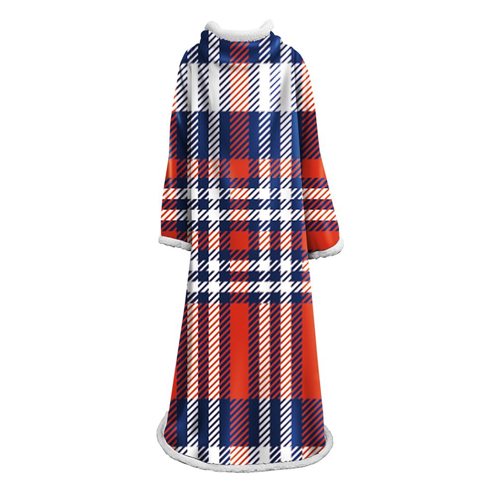 3D Digital Printed Plaid Blanket Robe -Blanket With Sleeves - Image 11