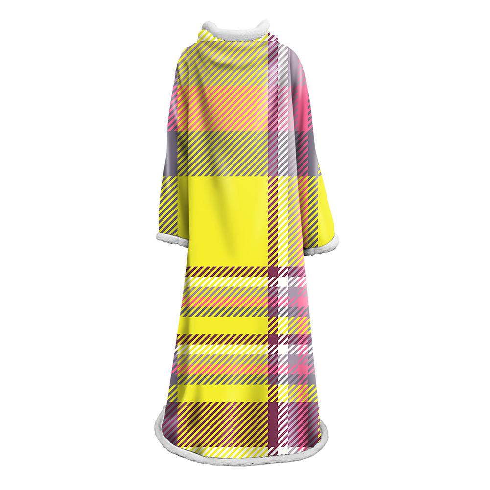 3D Digital Printed Plaid Blanket Robe -Blanket With Sleeves - Image 14