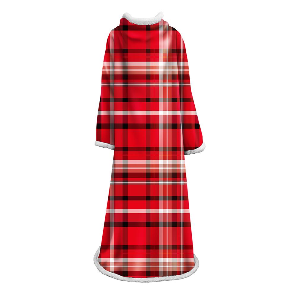 3D Digital Printed Plaid Blanket Robe -Blanket With Sleeves - Image 16