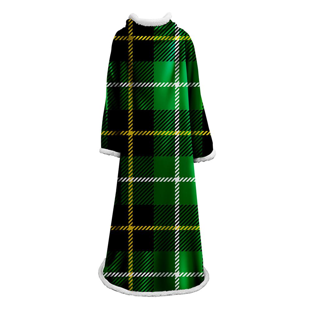 3D Digital Printed Plaid Blanket Robe -Blanket With Sleeves - Image 21