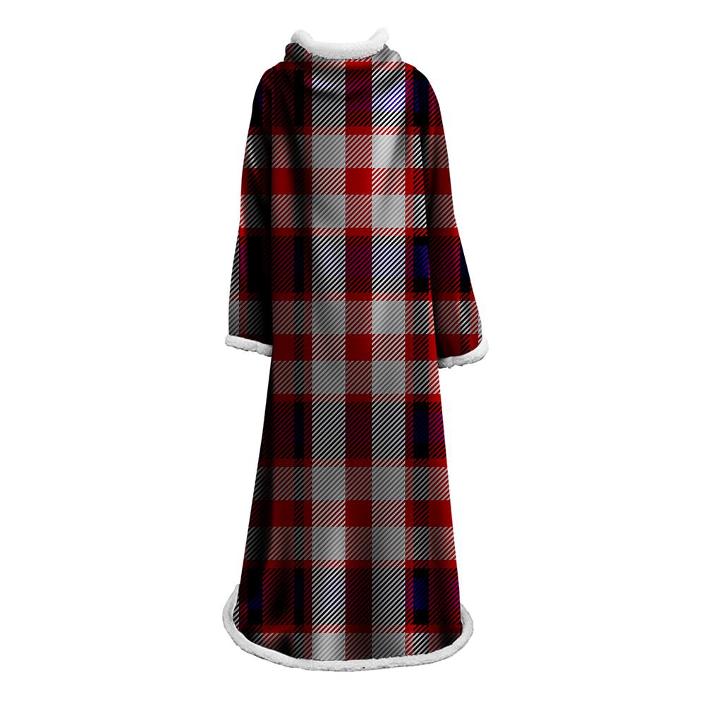 3D Digital Printed Plaid Blanket Robe -Blanket With Sleeves - Image 22