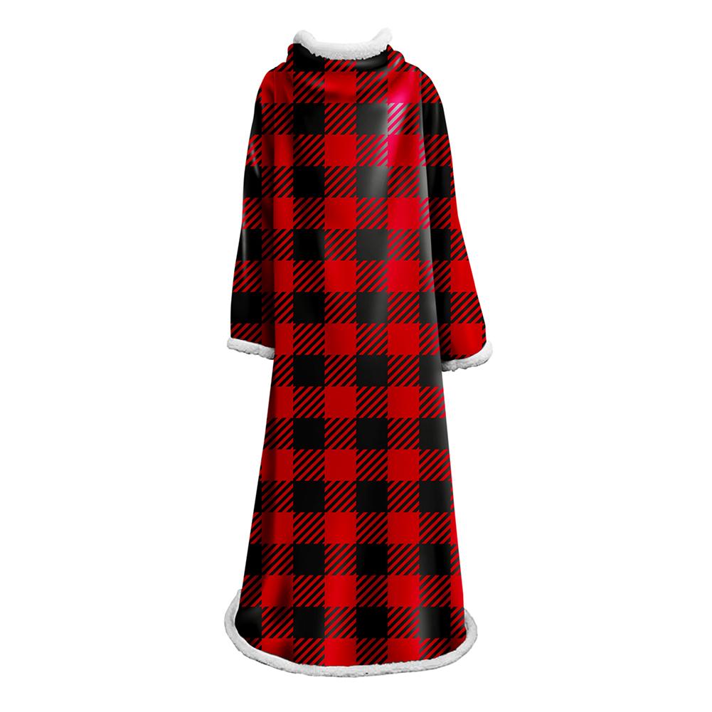 3D Digital Printed Plaid Blanket Robe -Blanket With Sleeves - Image 24