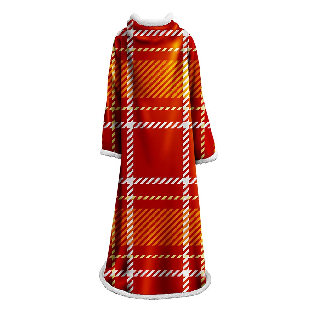 3D Digital Printed Plaid Blanket Robe -Blanket With Sleeves - Image 27