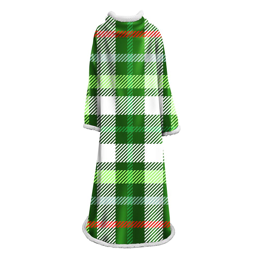 3D Digital Printed Plaid Blanket Robe -Blanket With Sleeves - Image 30
