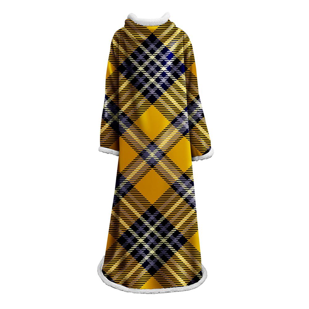 3D Digital Printed Plaid Blanket Robe -Blanket With Sleeves - Image 33