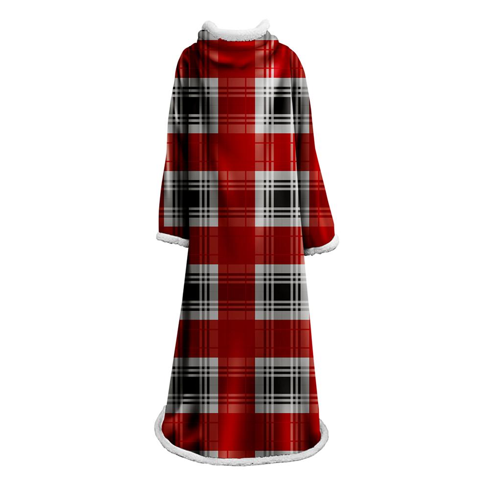 3D Digital Printed Plaid Blanket Robe -Blanket With Sleeves - Image 38