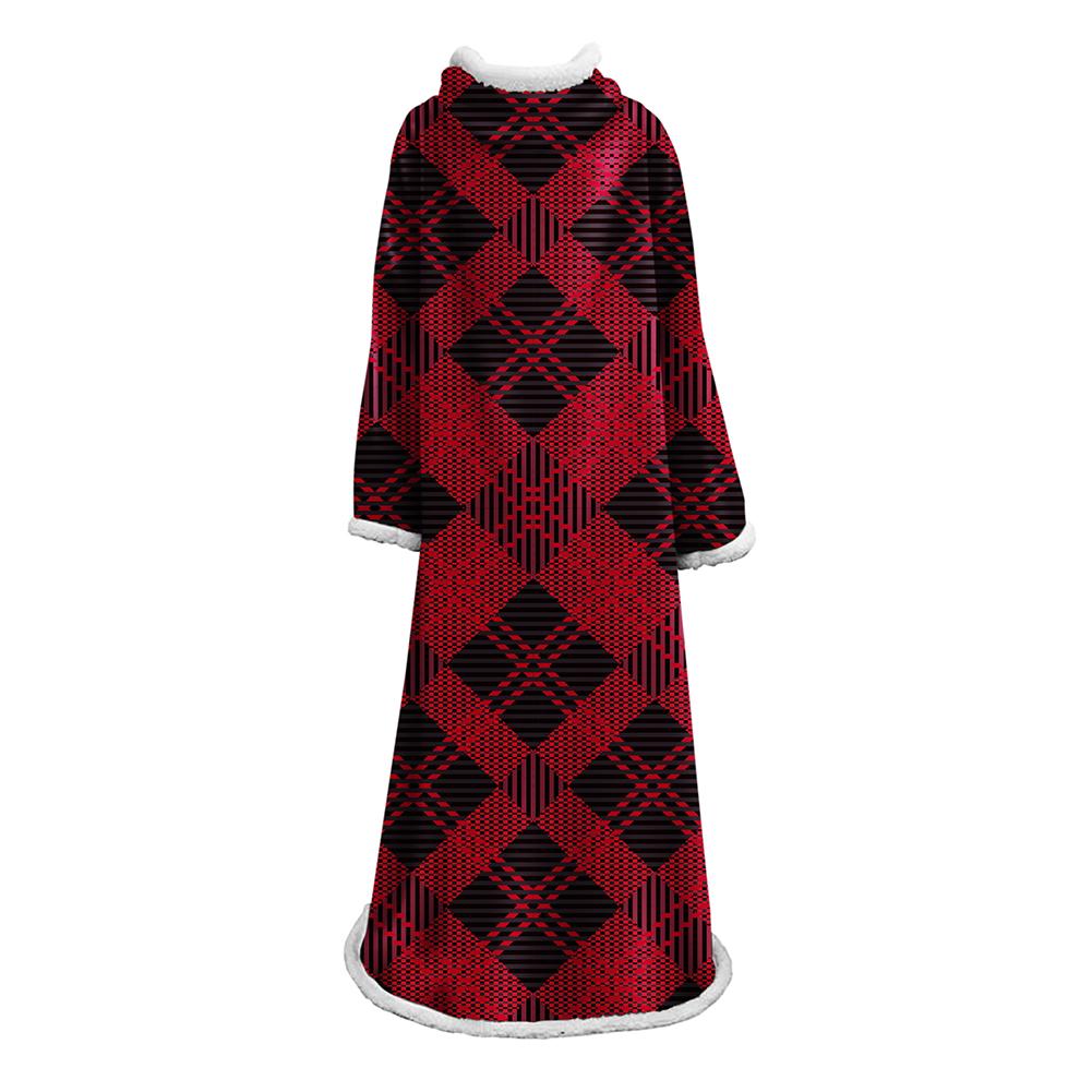 3D Digital Printed Plaid Blanket Robe -Blanket With Sleeves - Image 43