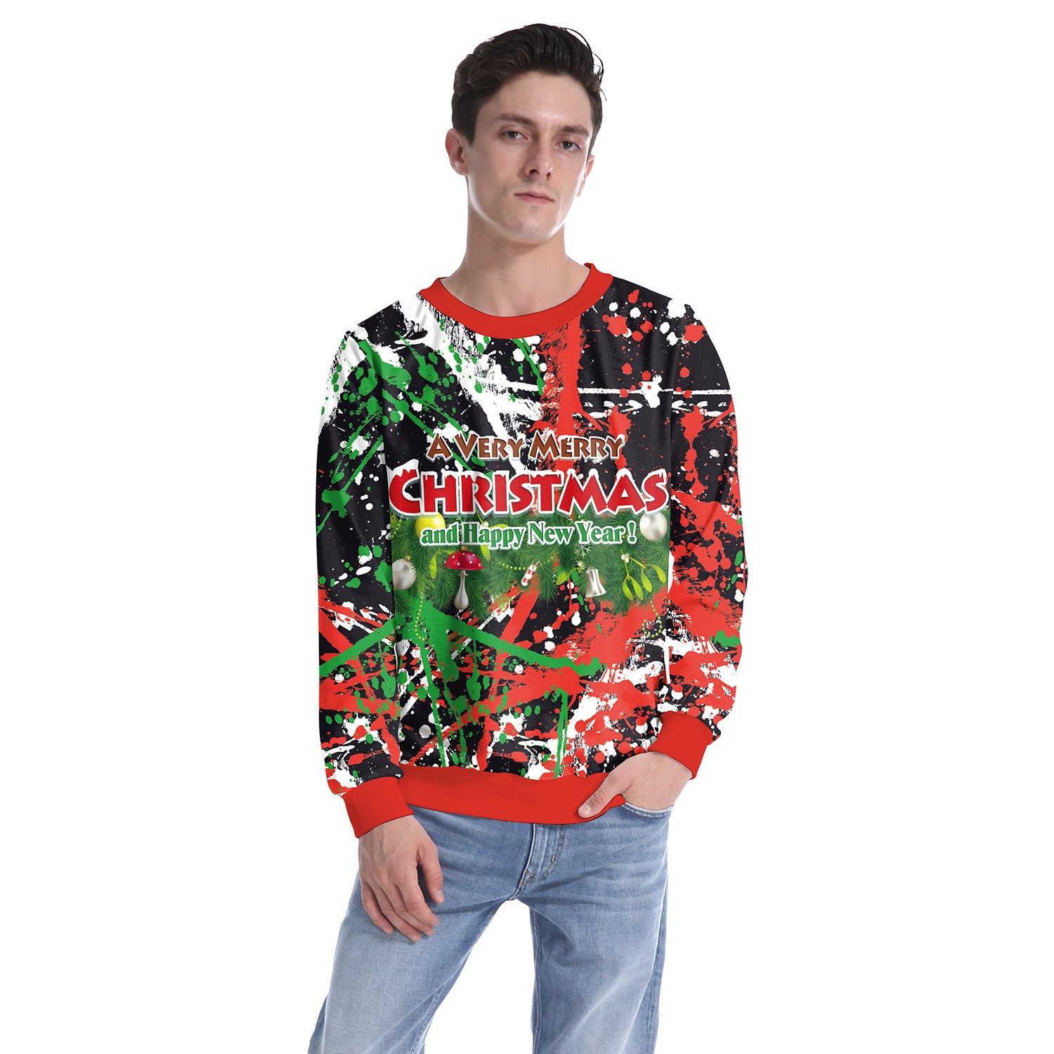 Christmas Sweatshirts - Christmas Colourful Icon Cute 3D Sweatshirt - Image 3