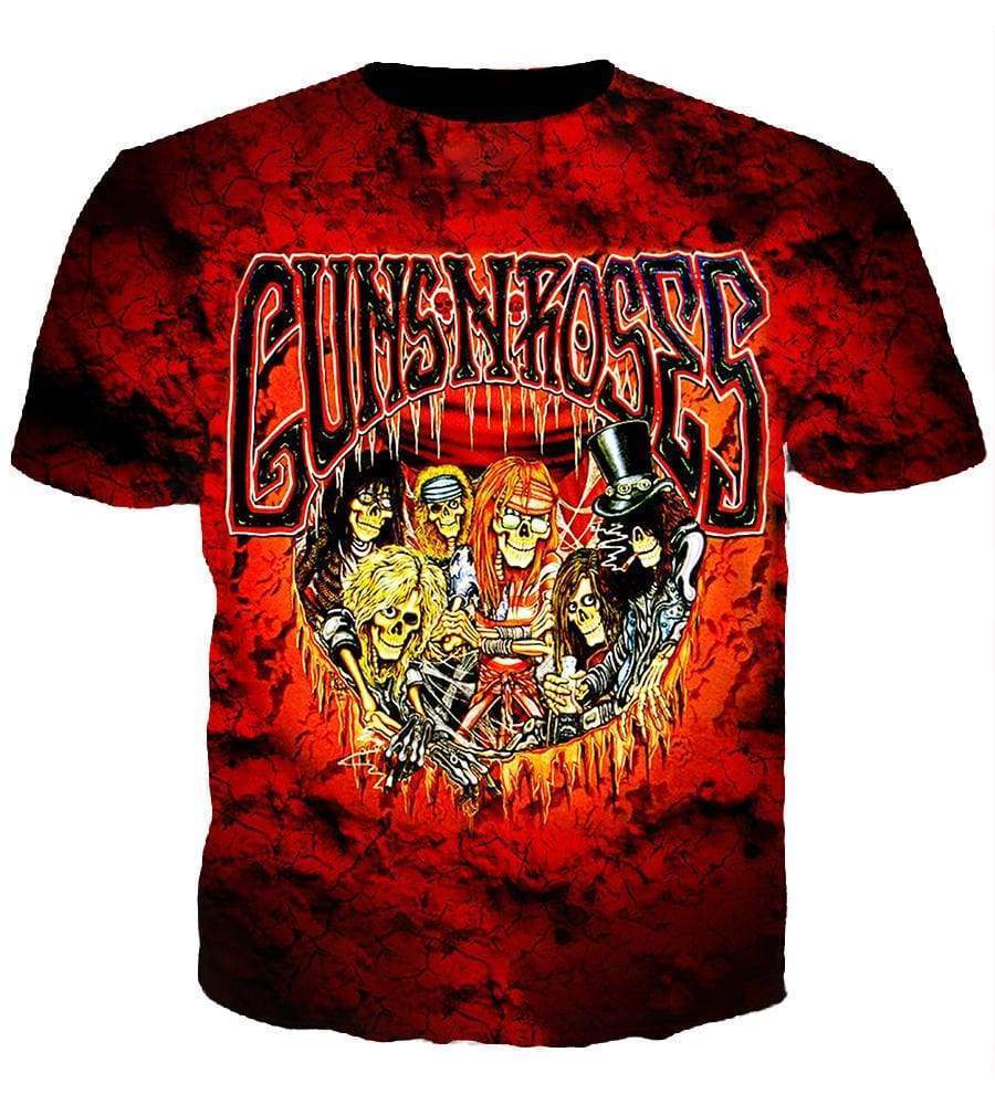 Gun N' Roses Hoodies - Pullover Red Hoodie - Image 4