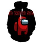 3D Printed Loose Casual Hoodie - Among Us Zipper Pullover