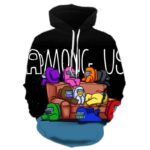 3D Printed Zipper Hoodie - Among Us Loose Pullover