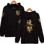 Anime Attack on Titan Kanji Shingeki Full Zip Hoodie