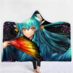 Anime Fate Stay Night 3D Printing Fleece Hooded Blanket