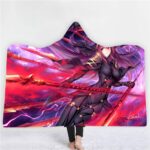 Anime Fate Stay Night 3D Printing Fleece Hooded Blanket