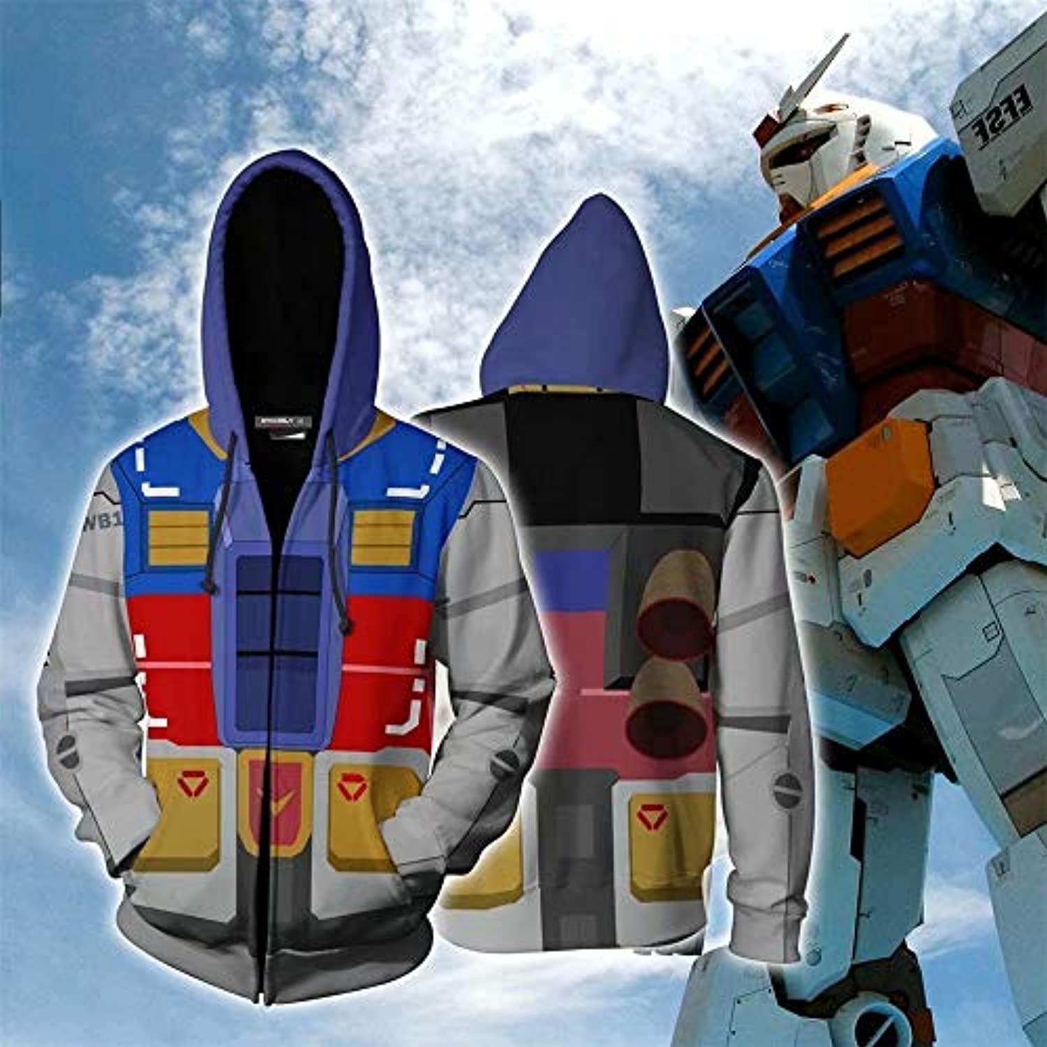 Anime Gundam Jacket - 3D Print Zip Up Hoodie - Image 3