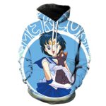 Anime Sailor Moon Hoodie - Sailor Mercury 3D Print Pullover Hoodie