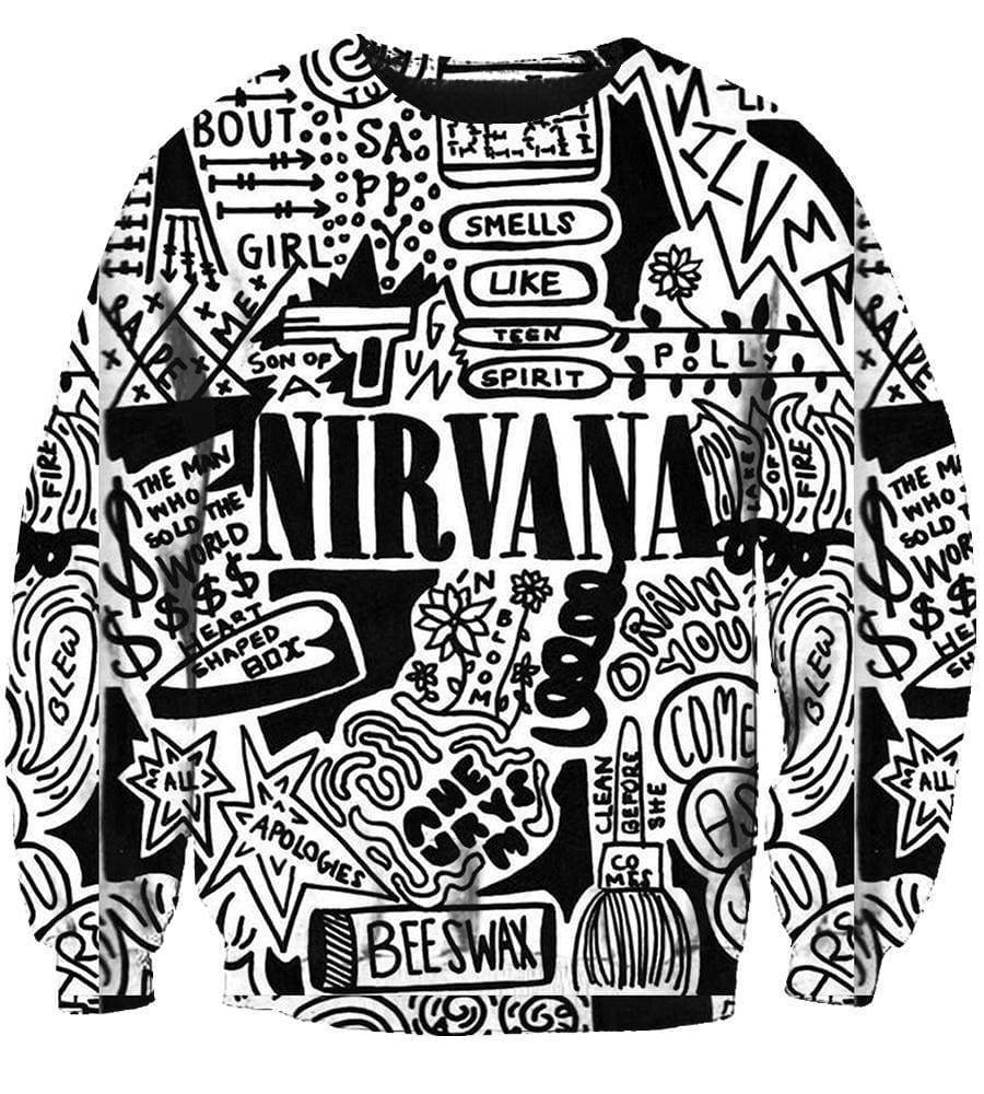 Nirvana Hoodies - Pullover Black Hoodie - Image 3
