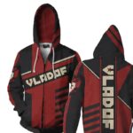 Borderlands Vladof  V2 Hoodies- Zip Up Red Hoodie