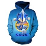 Cartoon Games Sonic Hoodie - Sonic the Hedgehog Blue 3D Print Unisex Pullover Hoodie for Teens Men Women