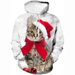 Christmas Hoodies - Funny Santa Cat 3D Print Pullover Hoodie