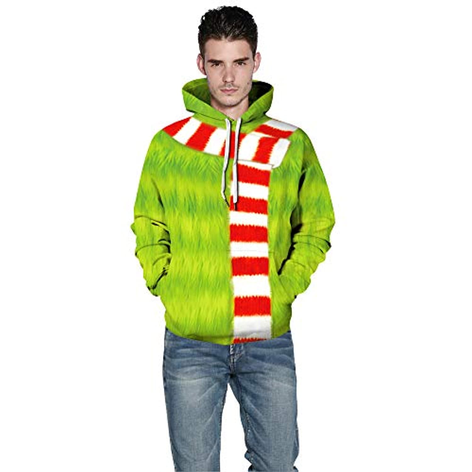 Christmas Hoodies - Green Pullover 3D Hoodie - Image 3