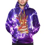 Crash Bandicoot Hoodies - Aku Aku 3D Print Purple Pullover Sweatshirt