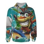 Crash Bandicoot Hoodies - Crash Bandicoot 3D Print Pullover Sweatshirt