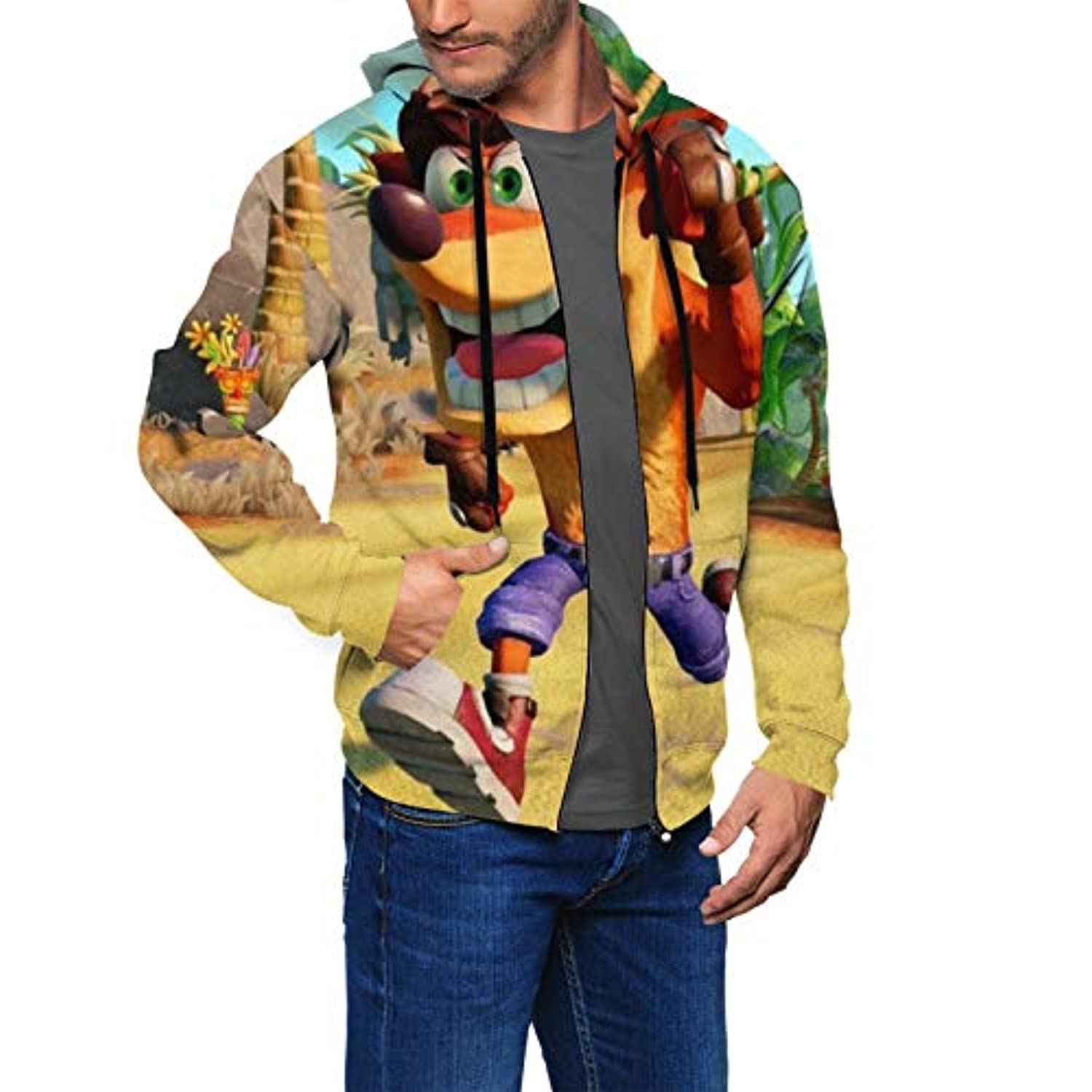 Crash Bandicoot Hoodies - Running Crash Bandicoot 3D Print Pullover Sweatshirt - Image 3