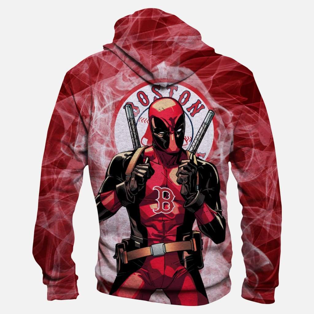 Deadpool Boston Red Sox - Pullover Red Hoodie - Image 4