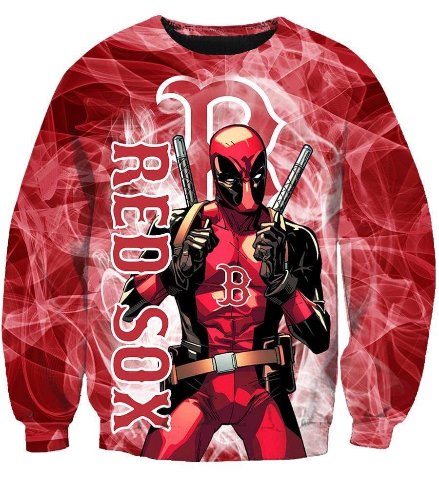 Deadpool Boston Red Sox - Pullover Red Hoodie - Image 5
