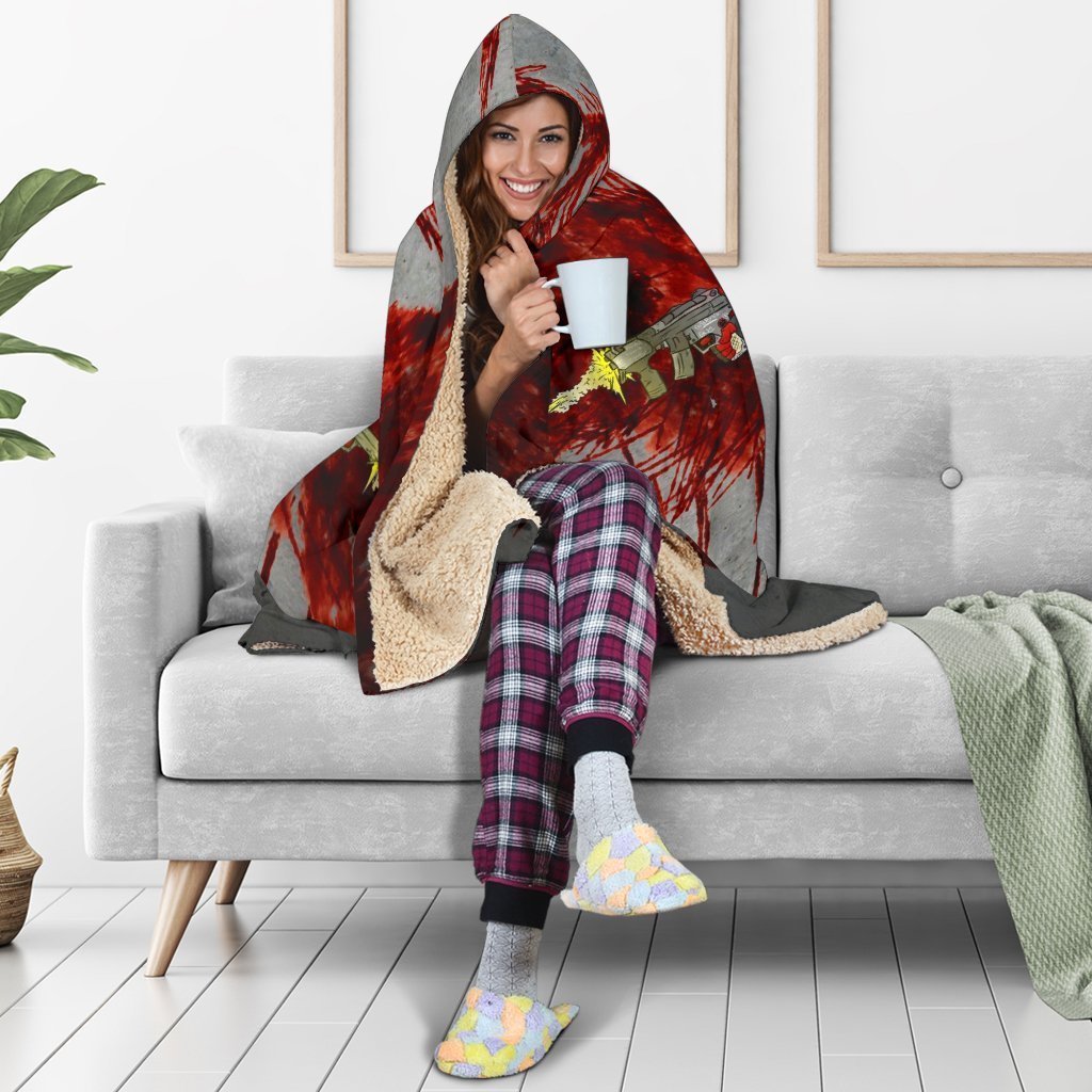 Deadpool Hooded Blanket - Blood Red Deadpool Blanket - Image 4