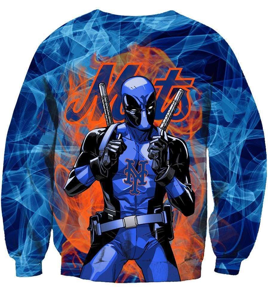 Deadpool New York Mets Hoodies - Pullover Orange Hoodie - Image 6