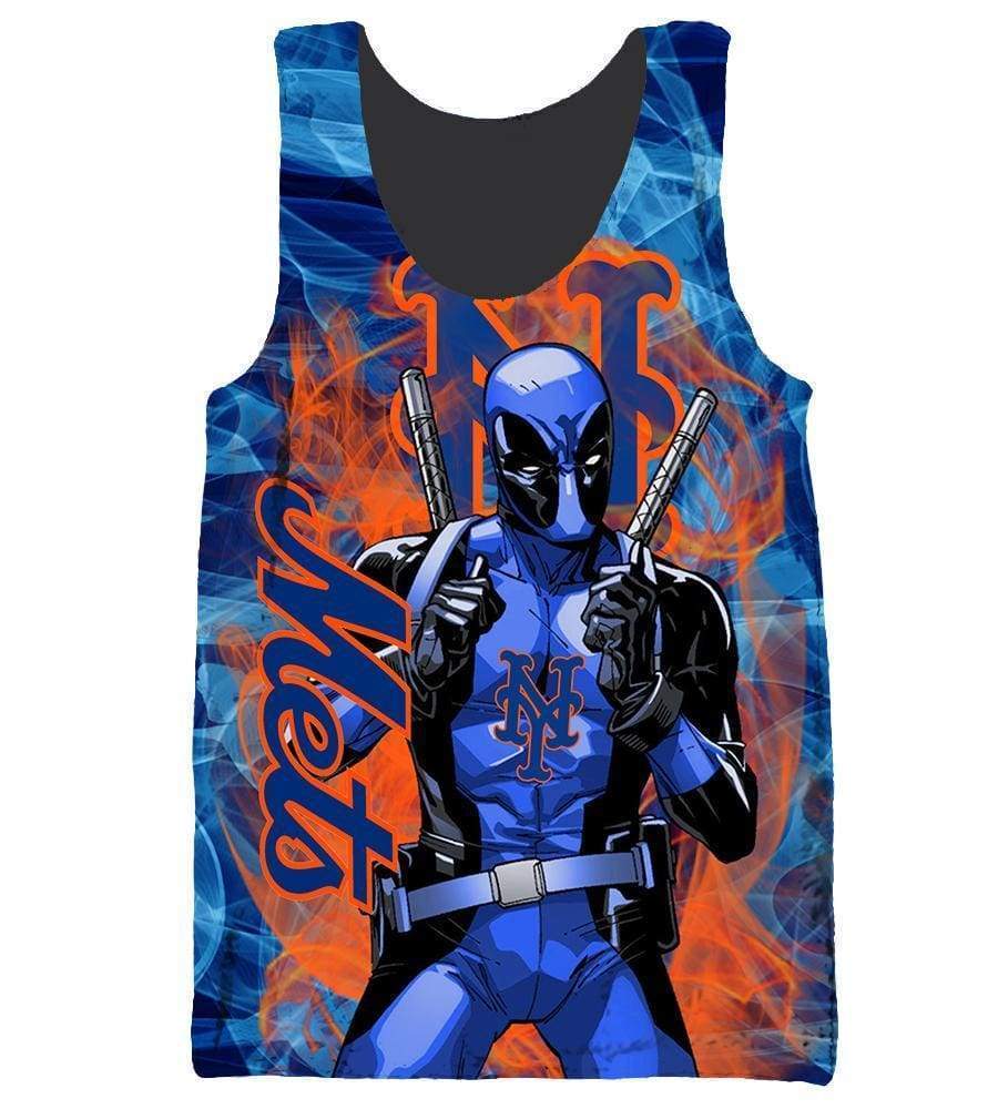 Deadpool New York Mets Hoodies - Pullover Orange Hoodie - Image 9