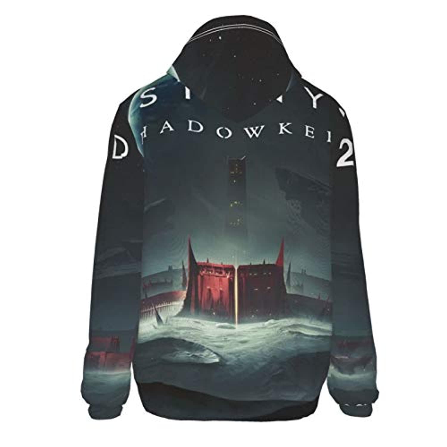 Destiny 2 Hoodies - Destiny 2 Forsaken 3D Print Grey Pullover Drawstring Hoodie - Image 4
