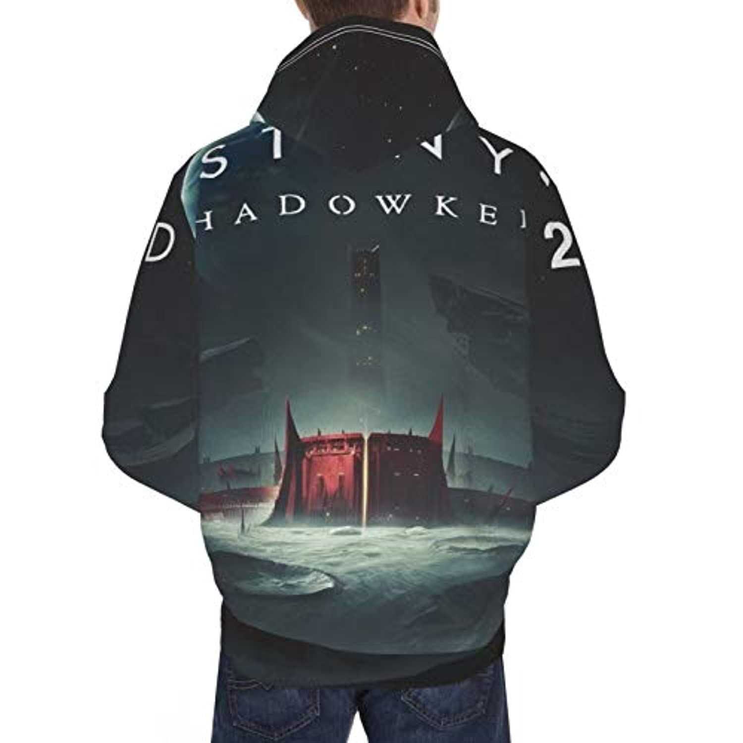 Destiny 2 Hoodies - Destiny 2 Forsaken 3D Print Grey Pullover Drawstring Hoodie - Image 6