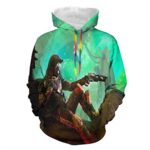 Destiny 2 Hoodies - Destiny 2 Forsaken Hunter Green 3D Print Pullover Drawstring Hoodie