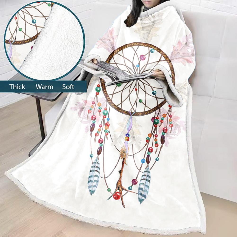 Digital Printed Blanket Dream Catcher - Blanket Robe With Sleeves - Image 4