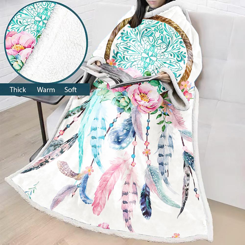 Digital Printed Blanket Dream Catcher - Blanket Robe With Sleeves - Image 6