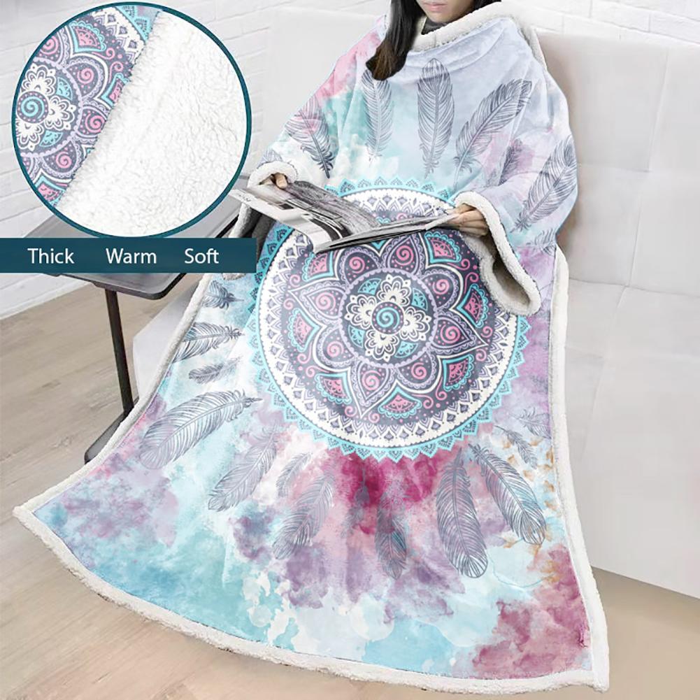 Digital Printed Blanket Dream Catcher - Blanket Robe With Sleeves - Image 8