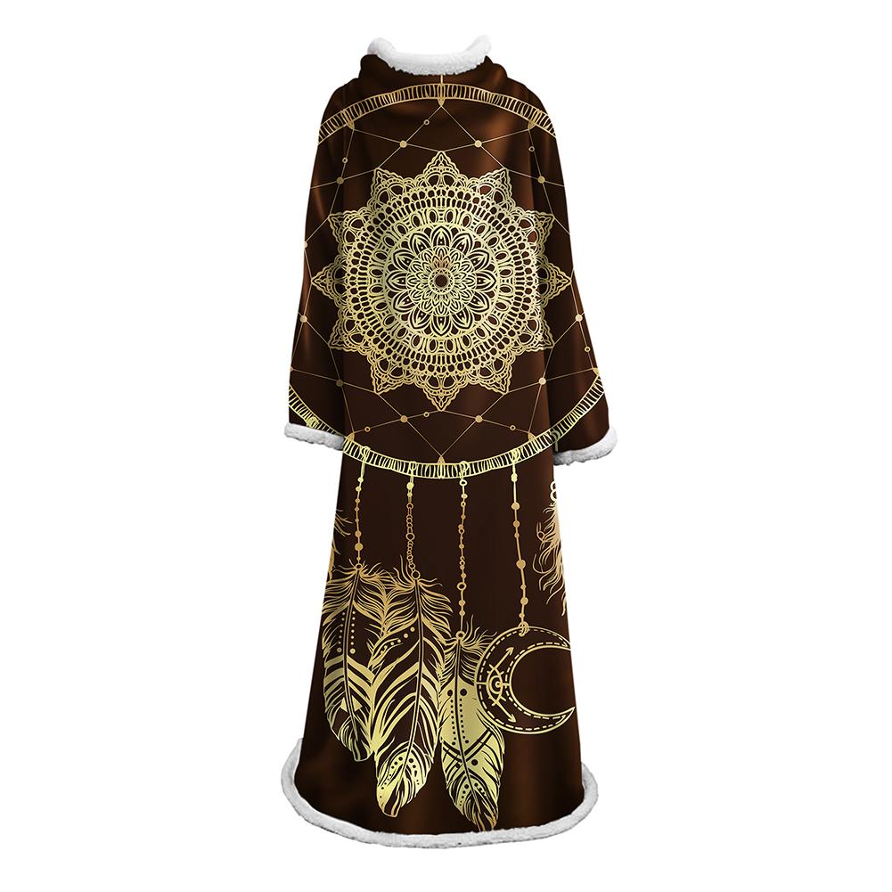 Digital Printed Blanket Dream Catcher - Blanket Robe With Sleeves - Image 9