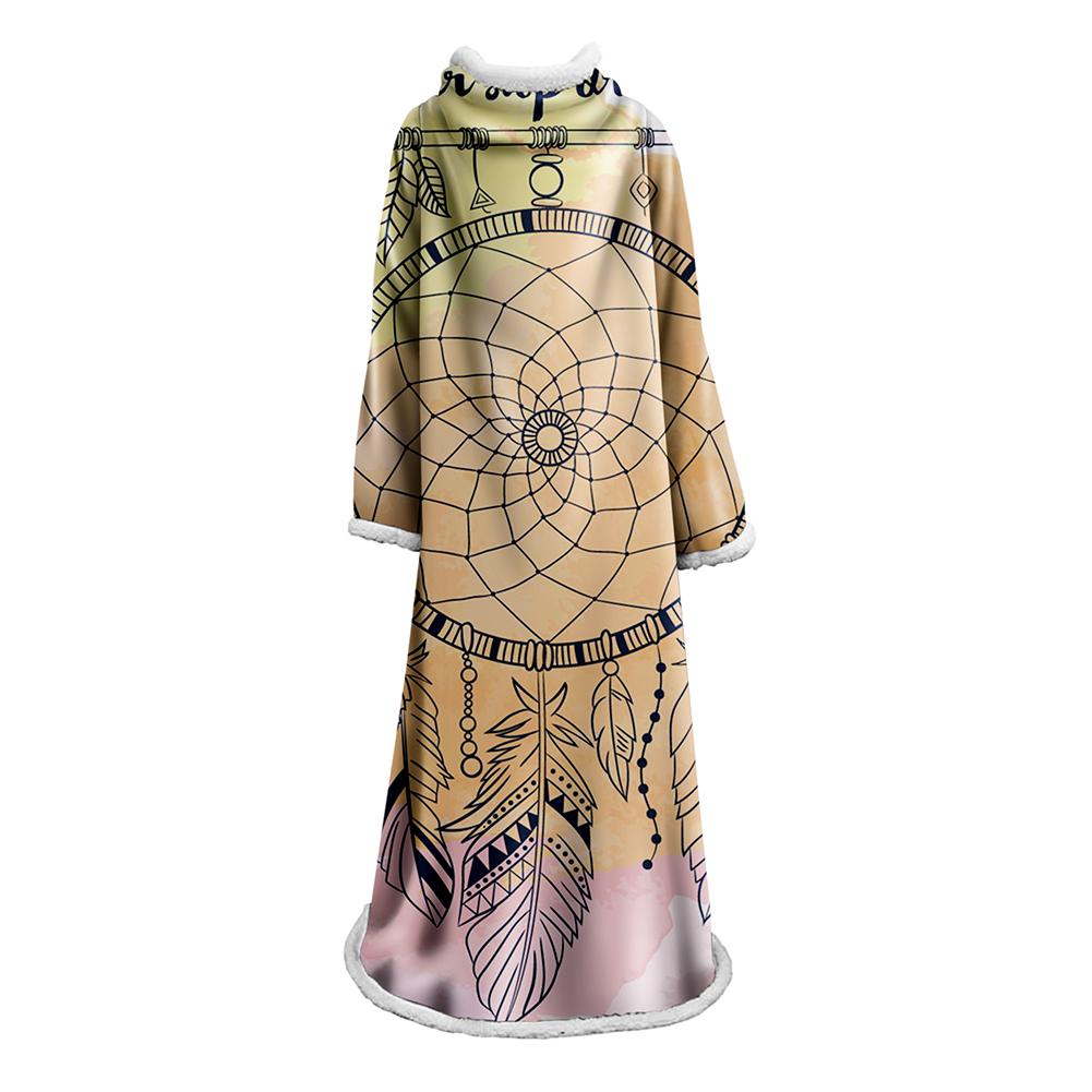 Digital Printed Blanket Dream Catcher - Blanket Robe With Sleeves - Image 11