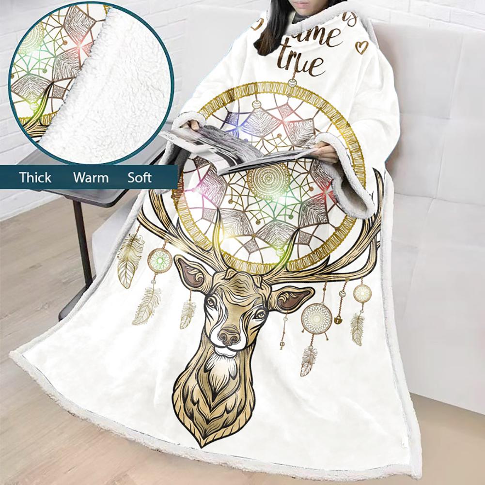 Digital Printed Blanket Dream Catcher - Blanket Robe With Sleeves - Image 25