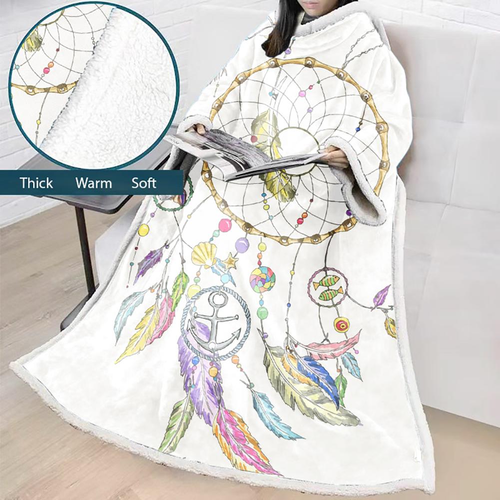 Digital Printed Blanket Dream Catcher - Blanket Robe With Sleeves - Image 31